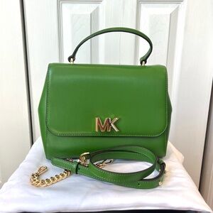 🌟Used 1x Michael Kors True Green Mott medium Satchel with strap🟢
